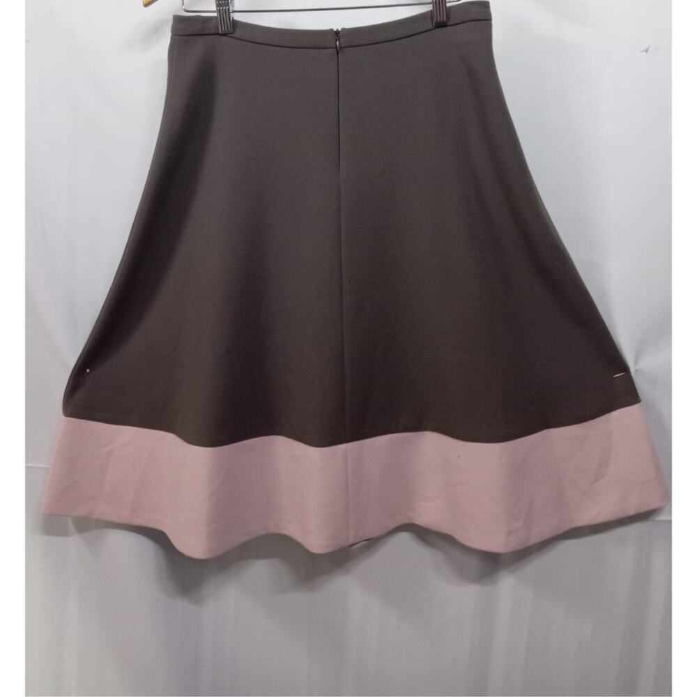 PAMELA MILANO Made in Italy Wool Blend Skirt Brown Pink Colorblock Women Size 46
